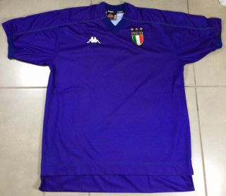 Vintage Men’s 90s Kappa Italia Italy Blue Soccer Jersey Size L Football Shirt