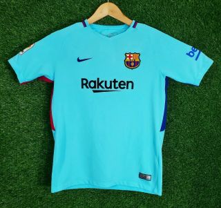 Nike Barca Fcb Barcelona 2017 - 18 Messi 10 Away Jersey Polarized Blue Youth L
