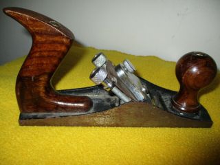 Vintage 9 1/2 " Bench Plane With Metal Fittings & Wooden Handles