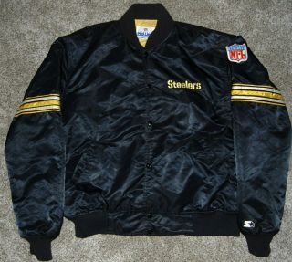 Vintage Pittsburgh Steelers Starter Pro Line Satin Bomber Jacket Size Xxl