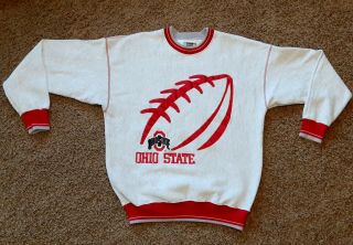 Vintage 1990s Legends Athletic Ohio State Osu Sweatshirt Sz Xl Gray Red Football