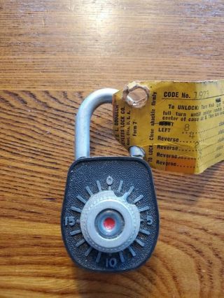 Vintage Gougler Keyless Lock Co.  Padlock With Combination.