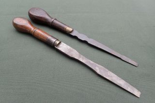 Two Large Vintage English Pattern Cabinet Makers Screwdriver Turnscrew