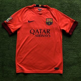 Fc Barcelona Fcb Away Soccer Jersey 2014 - 2015 Nike 610595 - 672 Mens Medium Orange