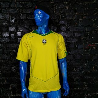 Brazil Team Jersey Home Football Shirt 2004 - 2006 Nike Trikot Mens Size L