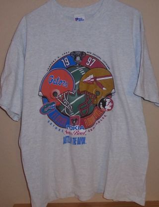 Vintage 1997 Florida Gators Vs Florida State Seminoles Sugar Bowl T Shirt Xl