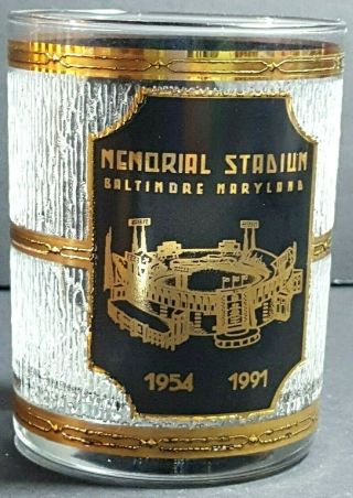 Vtg Orioles Memorial Stadium Highball Glass Baltimore 1954 - 1991 Whiskey 521brcs3