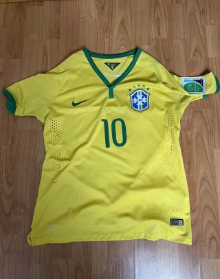 Nike Neymar Jr Brazil Authentic Home Match Jersey Fifa World Cup 2014 Men’s S
