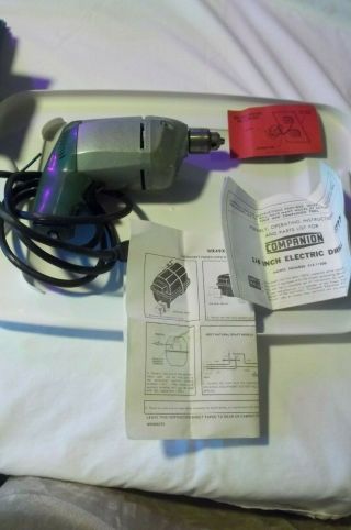 Vintage Sears Companion 1/4 " Electric Power Drill 315 11200