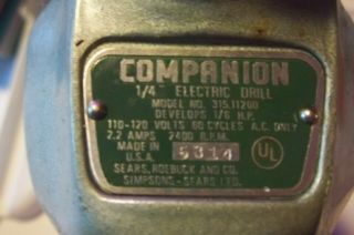 Vintage Sears Companion 1/4 