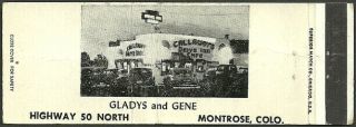 Real Photo Early Callaway’s Drive Inn Cafe Matchcover Montrose,  Co Colorado