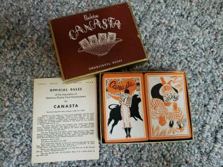 Vintage Canasta Playing Cards Set Unabridged Rules