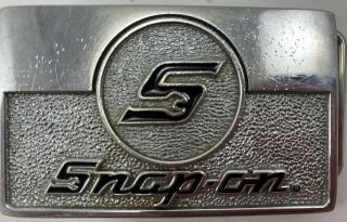 Snap - On Tools Chrome On Solid Brass Belt Buckle Spp - 644 Limited Edition Vtg