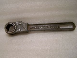 Antique Chicago Mfg.  & Distributing Co.  Hex Ratchet Wrench Patent 1914 USA 2