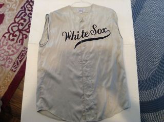 Vtg Rare 90s Chicago White Sox Nylon Starter Sleeveless Script Jersey Sz L - Cool