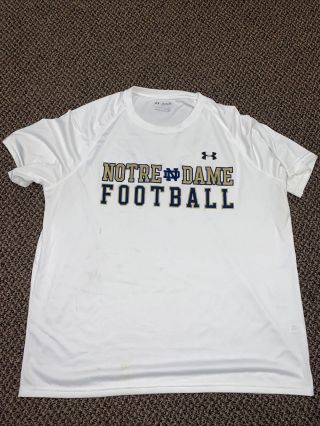 Team Issued Notre Dame Football Under Armour Shirt 2xl