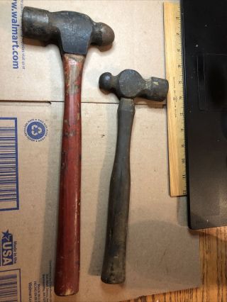 Vintage Plumb 32 And 16 Oz Ball Peen Hammer Blacksmith Forge Tool Metal