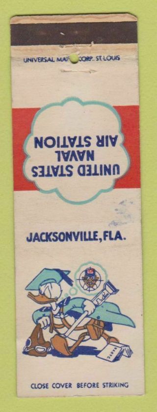 Matchbook Cover - Us Naval Air Station Jacksonville Fl Disney Wear