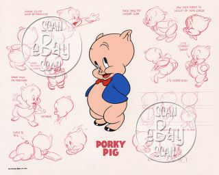 Rare Looney Tunes Model Sheet Cartoon Photo 6 Warner Bros Animation Porky Pig