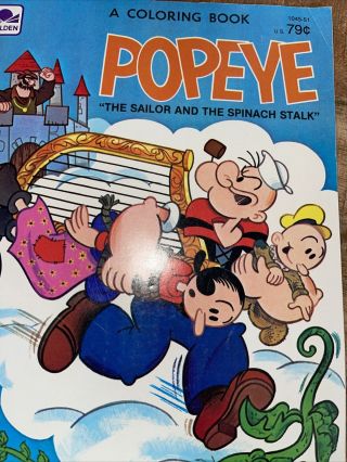 Vintage 1988 Golden Popeye The Sailor Coloring Book