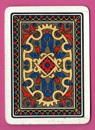 1 Single Swap Playing Card Wide Design 2 English Old Vintage Vg,