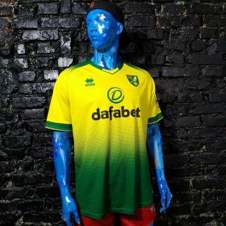 Norwich City Jersey Home Shirt 2019 - 2020 Yellow Green Errea Mens Size 6xl