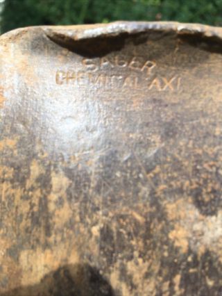 Vintage Sager Chemical Axe Single Bit 3 Lb Axe Head For Restoration