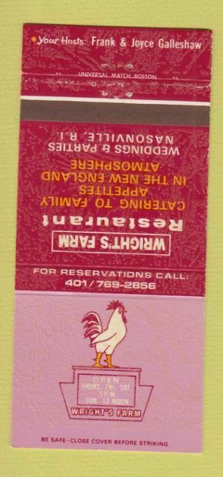 Matchbook Cover - Wright 