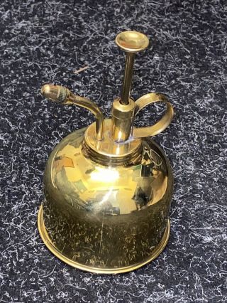 Vintage Brass Pump Top Spray Atomiser Oil Can Stamped Erin - 6 Inch Tall