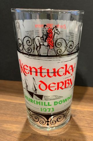 1973 Kentucky Derby Collector Glass Secretariat Triple Crown Winner Churchill