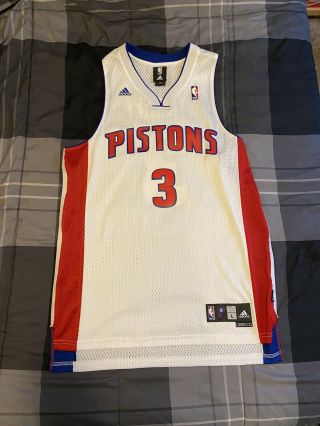 Rodney Stuckey Detroit Pistons Vintage Adidas White Jersey Large Nba Basketball