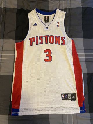 Rodney Stuckey Detroit Pistons Vintage Adidas White Jersey Large NBA Basketball 2