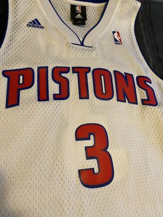 Rodney Stuckey Detroit Pistons Vintage Adidas White Jersey Large NBA Basketball 3