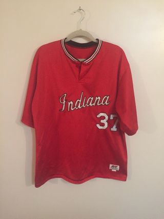 Roundtripper Ncaa Indiana Hoosiers Men Vtg 37 Stitched Red Baseball Jersey Xl