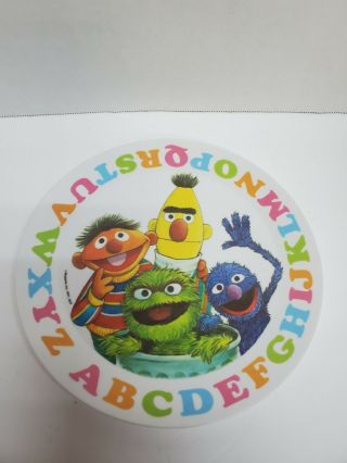 Vintage Muppets Sesame Street Plate 1977/ernie/bert/grover/oscar/plastic 8”/abc