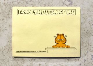 Garfield 3m Post It Notes Pad Vintage 1978 From The Desk Of Me Jim Davis