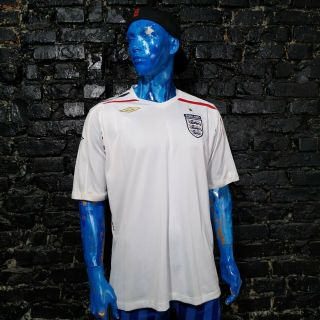 England Team Jersey Home Football Shirt 2007 - 2009 White Umbro Trikot Mens Sz 2xl