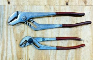 2 Vintage J.  A.  Sexauer Slip Joint Pliers 12 Inch And 10 Inch