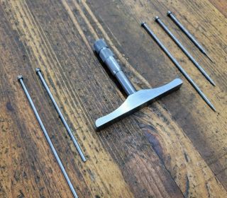 Vintage Tools Depth Micrometer Precision Machinist Toolmaker Brown & Sharpe ☆usa