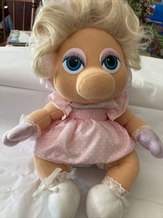 Muppet Babies Miss Piggy Plush Doll Hasbro Softies 12 " Jim Henson 1983