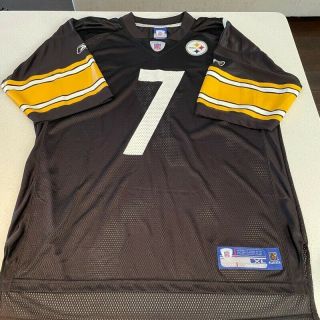 Pittsburgh Steelers Ben Roethlisberger 7 Reebok Mens Jersey Black V Neck Xl