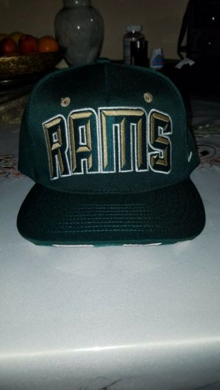 Colorado State University Csu Rams Green Zephyr Adjustable Cap Hat Rare