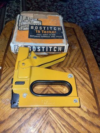 Bostich T5 Tacker Vintage Stapler Heavy Duty Staple Gun Made In Usa