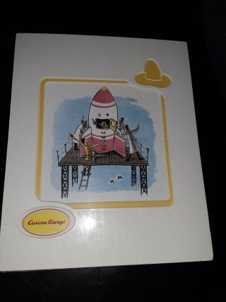 Vtg Curious George Astronaut Rocket Space Ship Double - Matted Print 1997 8 " X10 "