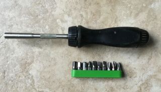 Vintage Snap On Ssdmr4a Black Ratcheting Magnetic Screwdriver Bits From Other