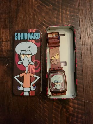 Burger King Spongebob Squarepants Squidward Toy Watch - In Tin 2004