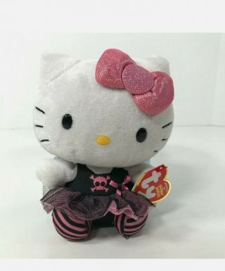 Hello Kitty Plush Goth Punk Ballerina Skull Tutu Black Pink Sanrio 6 "