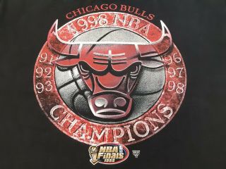 Vtg 90s 1998 Nba Chicago Bulls Tour Champions Champs 2 Sided T Shirt X - Large Xl