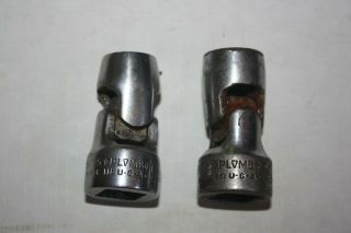 Vintage Plumb Plomb Plvmb 1/2 Drive Swivel Sockets,  5475 1/2 ",  5476 9/16 ",  12 - Pt