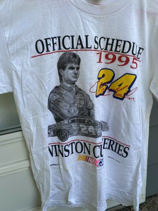 Vtg Nascar 1995 Winston Cup Series Schedule T - Shirt Men 